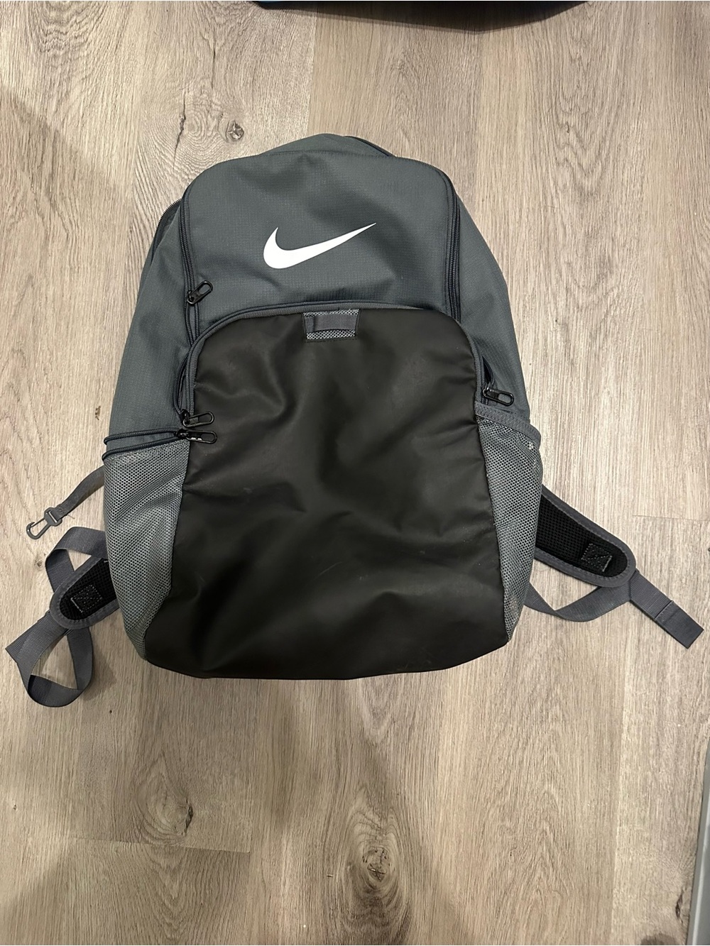 Nike Gray Black Training Backpack Gym School Laptop Bag